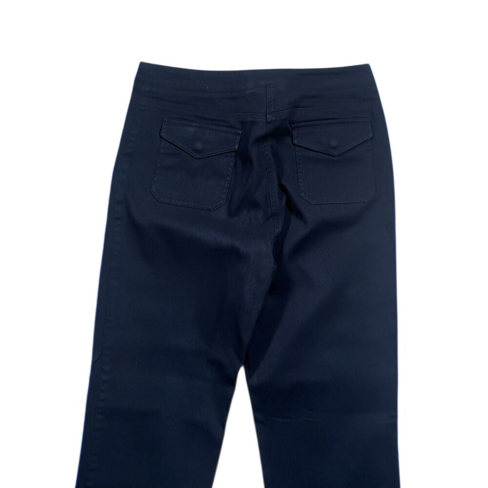 Ralph Lauren Chino Pants Navy Blue Cotton Twill Preppy High Waisted Trousers 10 - Picture 7 of 9